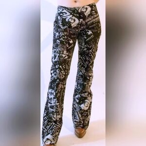 Wilsons Leather Maxima Suede Graffti print pants.